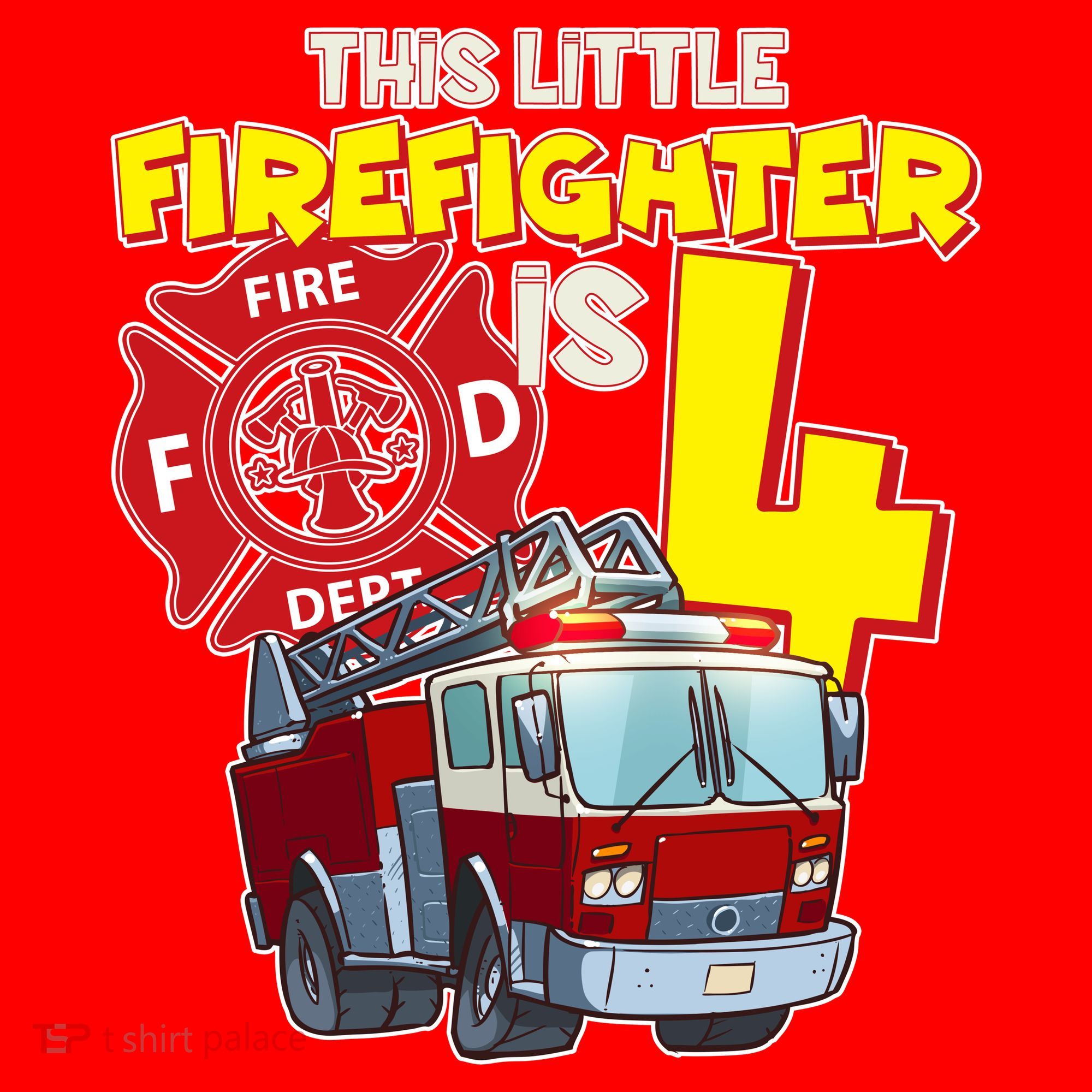 4th Birthday This Little Firefighter Is Four Women's Tank Top