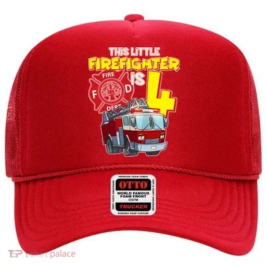 4th Birthday This Little Firefighter Is Four Hat