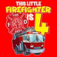 4th Birthday This Little Firefighter Is Four Women's Long Sleeve Shirt thumb 2