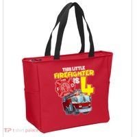 4th Birthday This Little Firefighter Is Four Tote Bag thumb 2