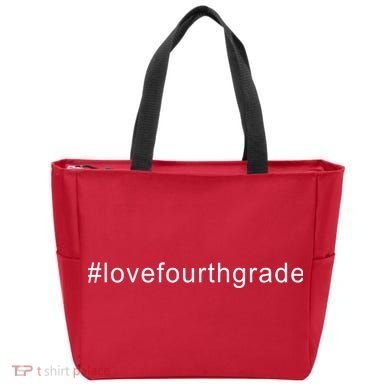 4th Grade Hashtag Love Fourth Grade Tote Bag