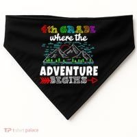 4th Grade Is Where The Adventure Begins  USA-Made Doggie Bandana thumb 0