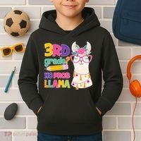 4th Grade? No Prob Llama Kids Hoodie thumb 2