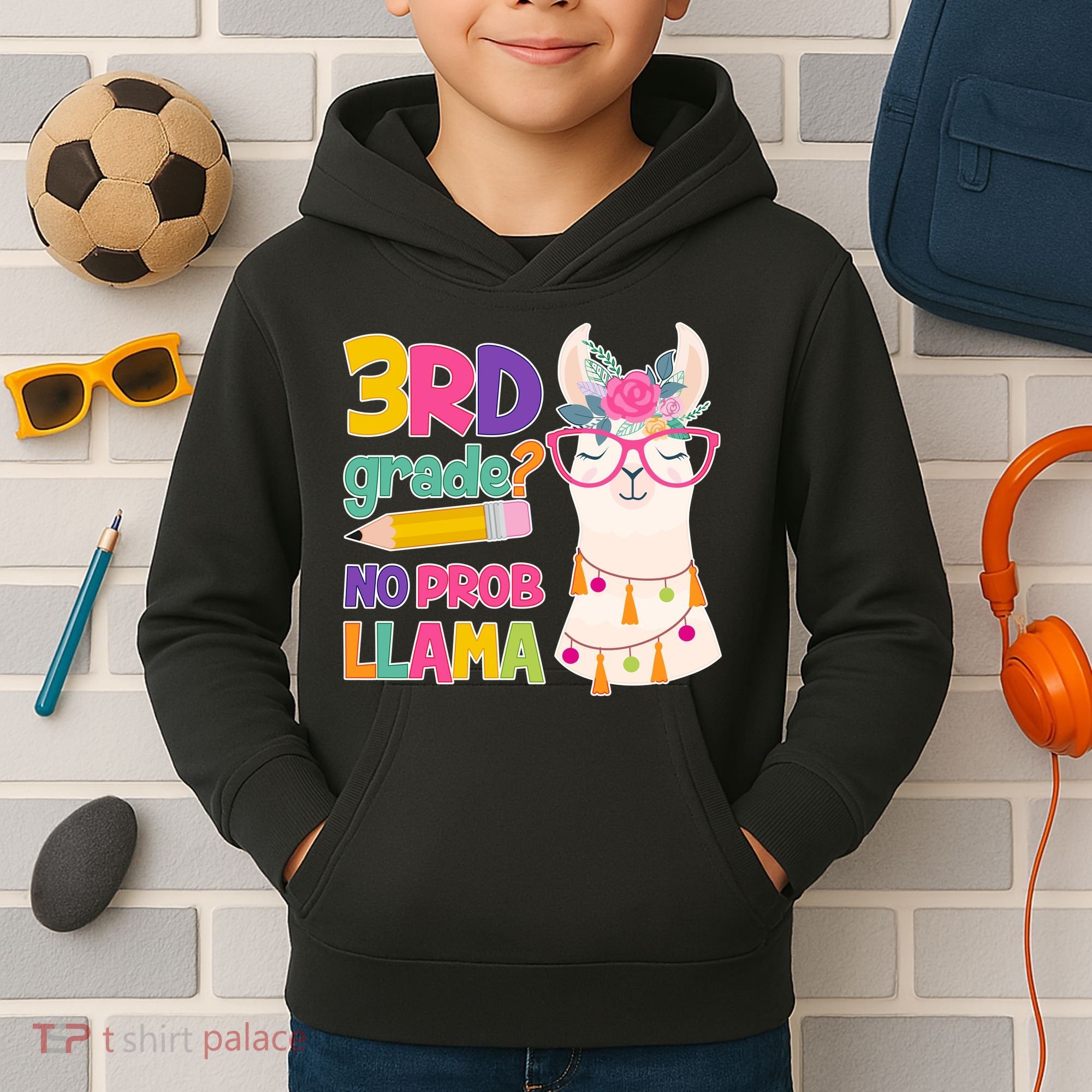4th Grade? No Prob Llama Kids Hoodie