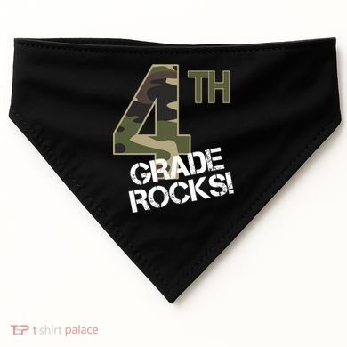 4th Grade Rocks Camo USA-Made Doggie Bandana