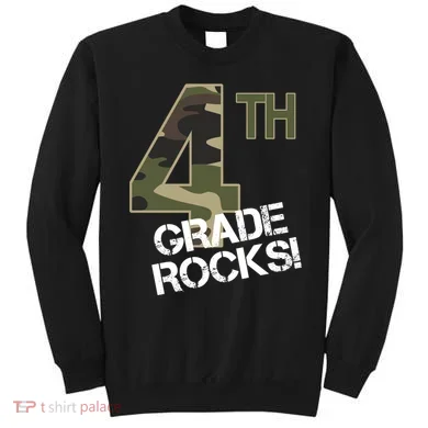 4th Grade Rocks Camo Sweatshirt