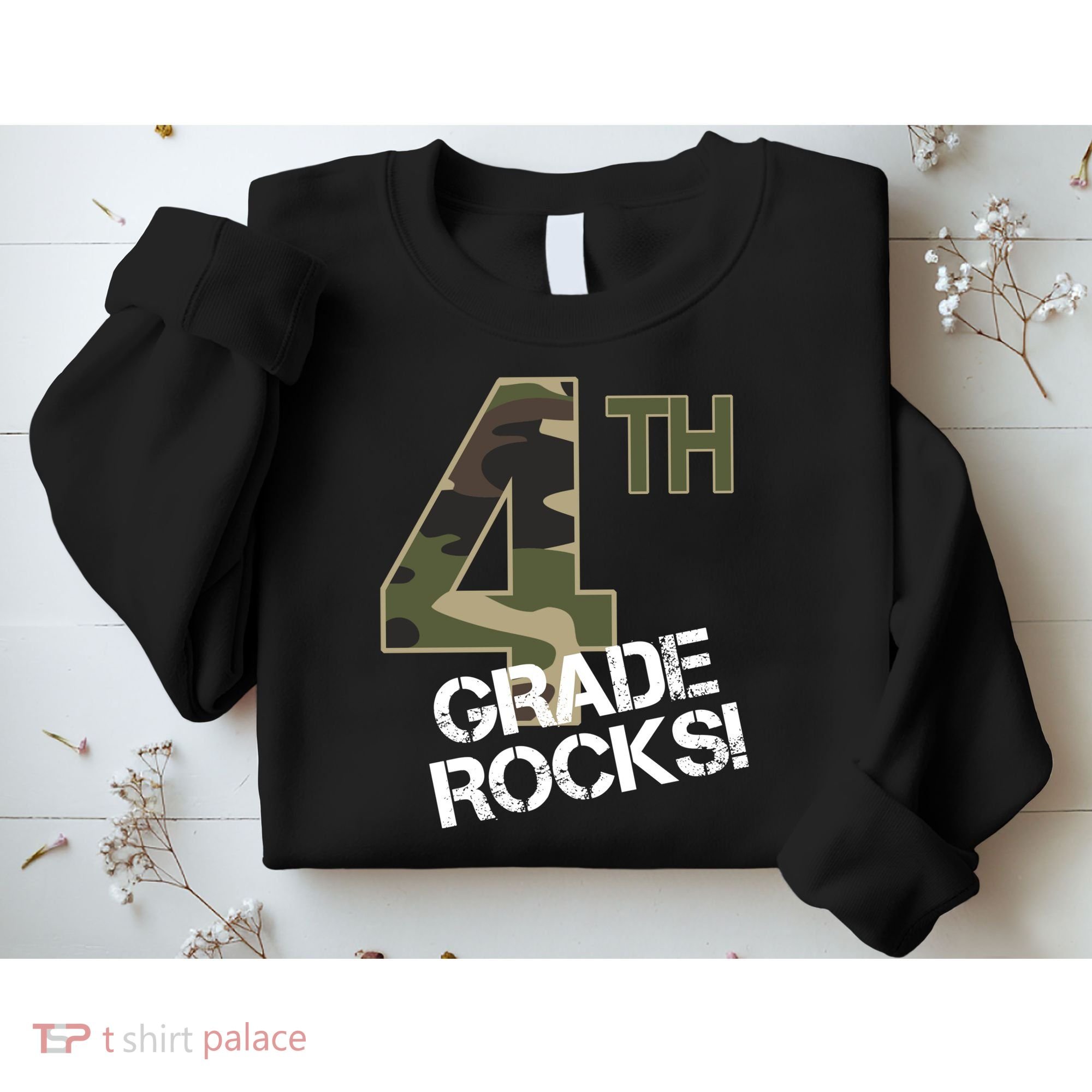 4th Grade Rocks Camo Sweatshirt