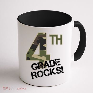4th Grade Rocks Camo Coffee Mug back