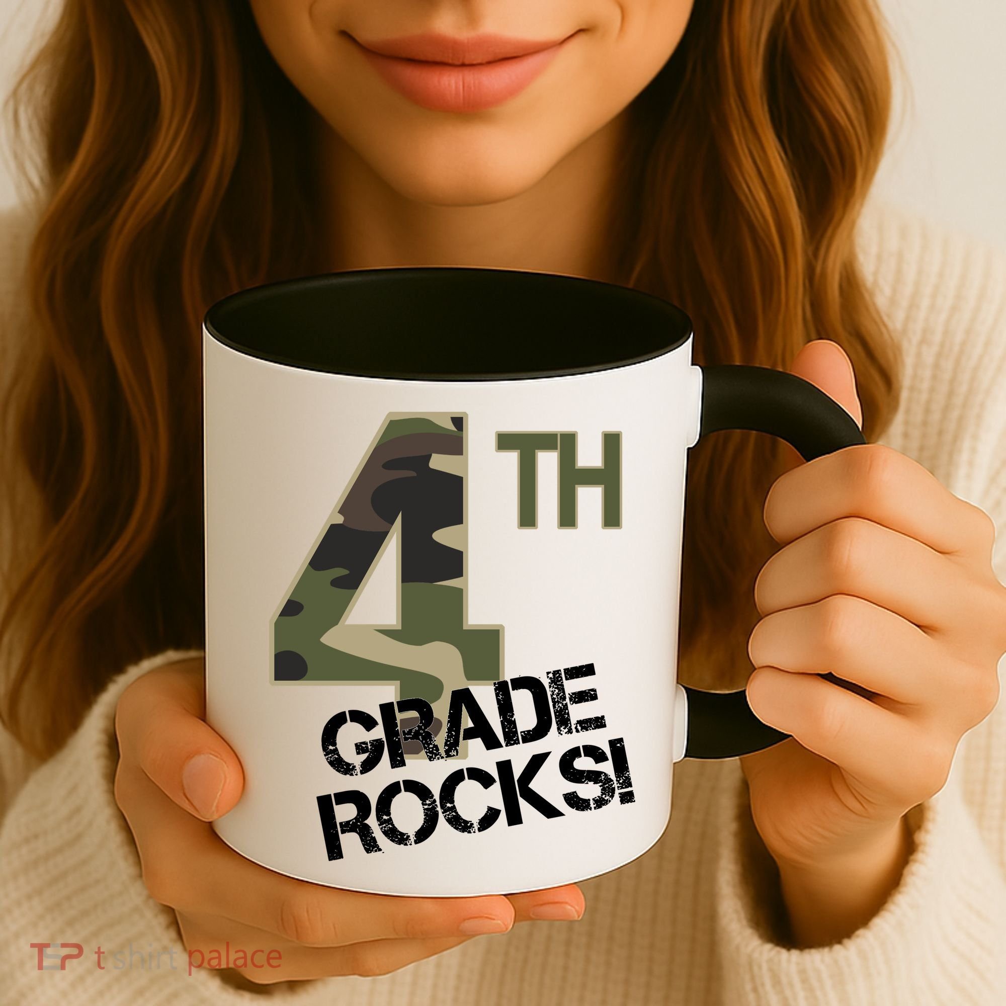 4th Grade Rocks Camo Coffee Mug