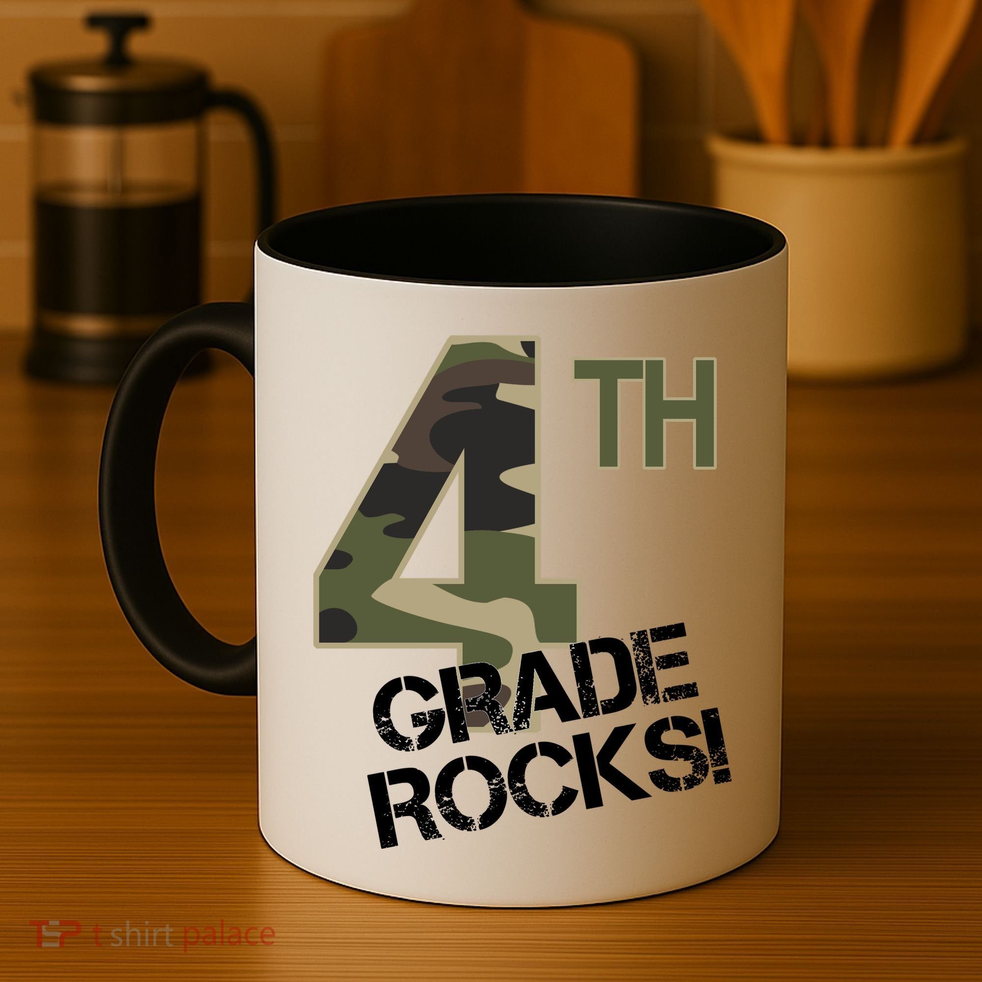 4th Grade Rocks Camo Coffee Mug