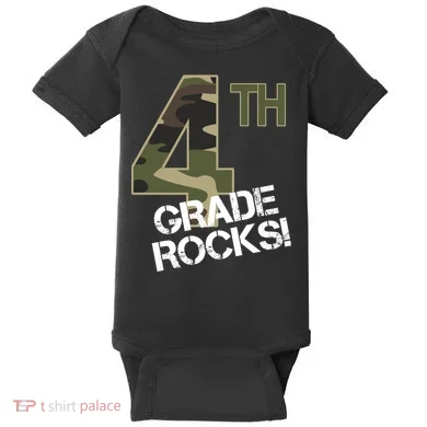 4th Grade Rocks Camo Baby Bodysuit