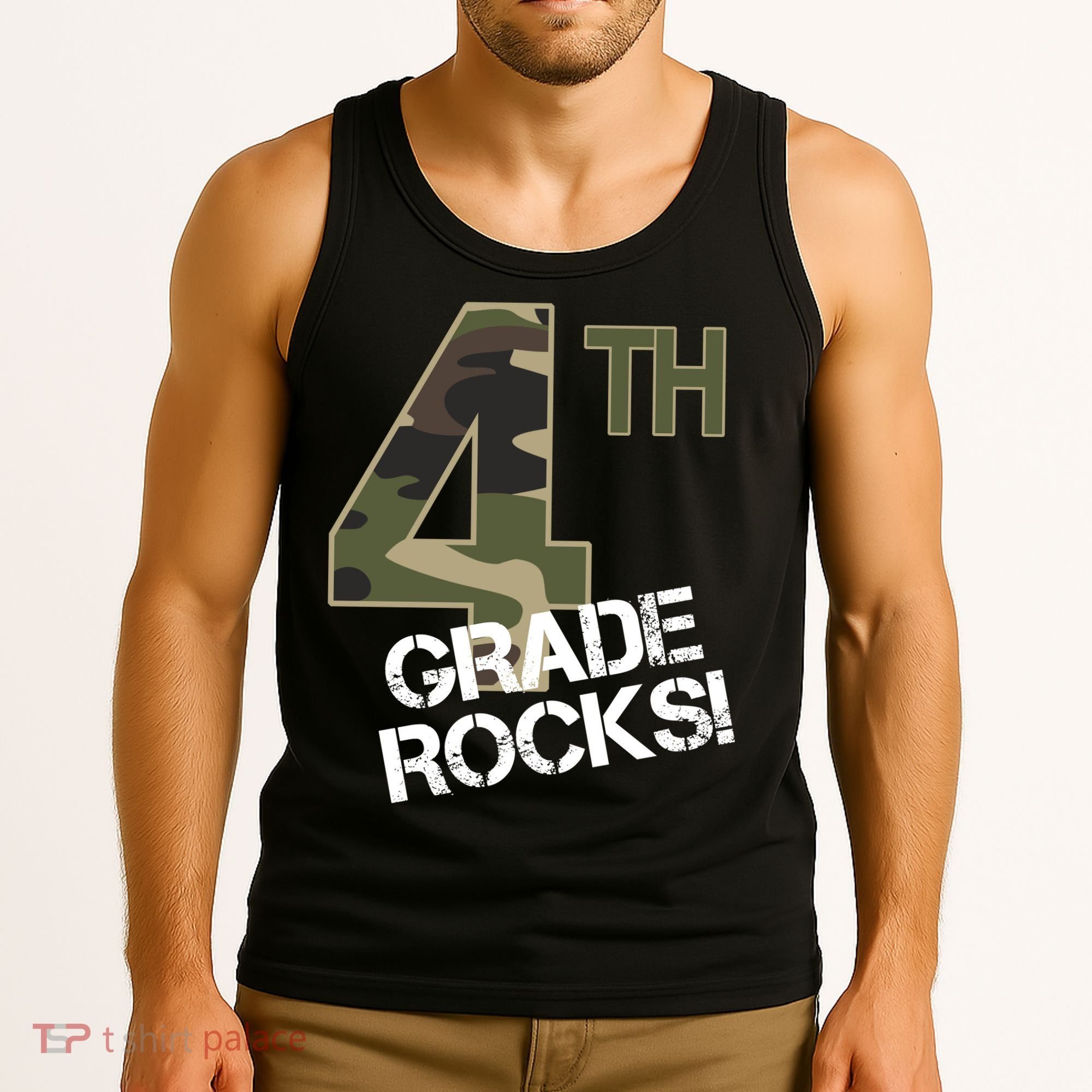 4th Grade Rocks Camo Tank Top