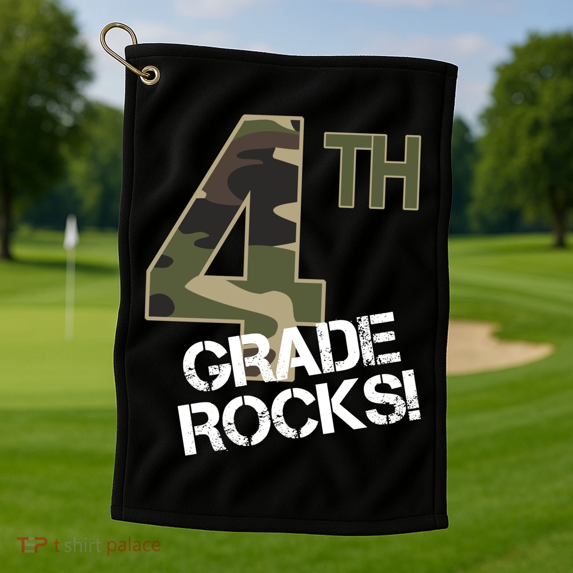 4th Grade Rocks Camo Golf Towel