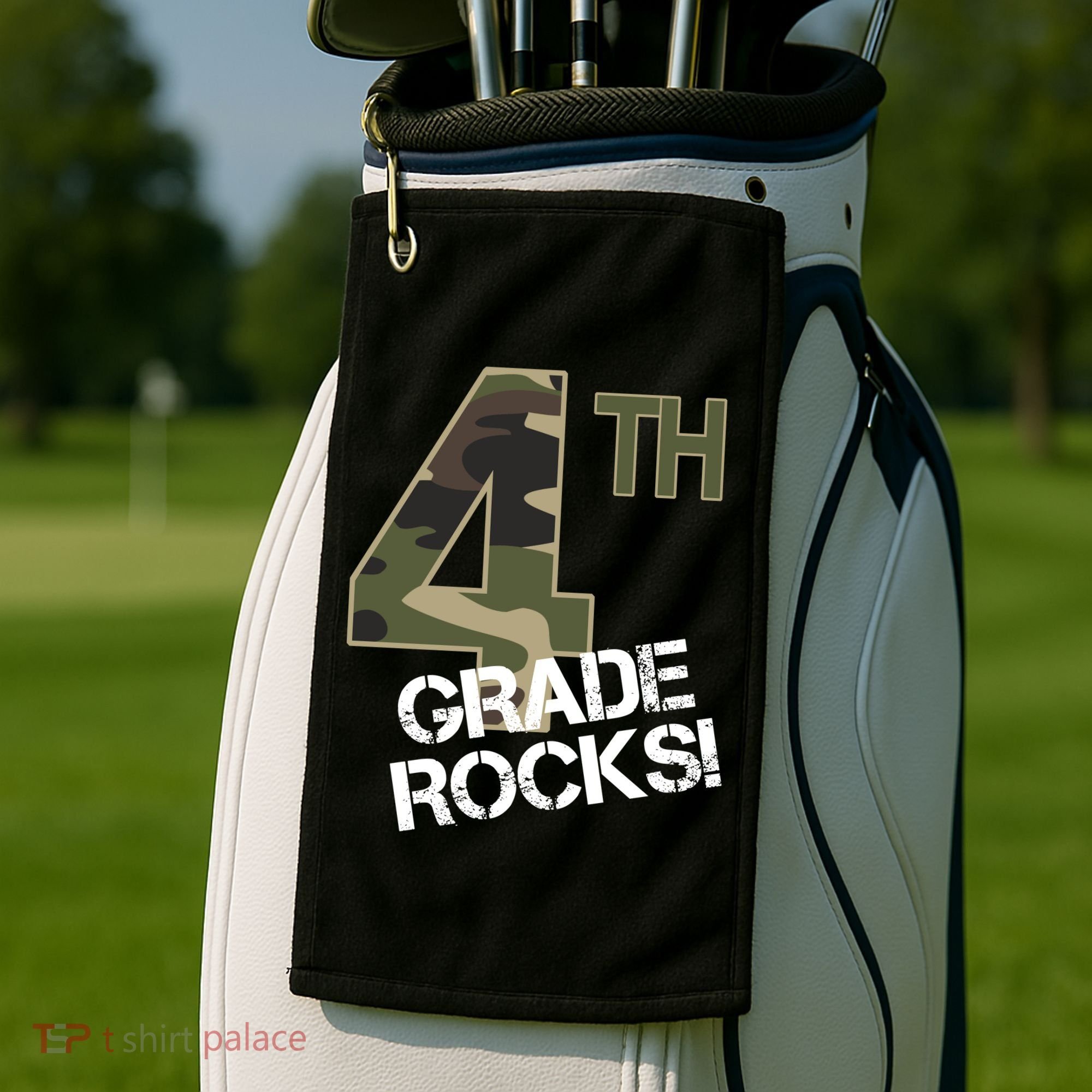 4th Grade Rocks Camo Golf Towel