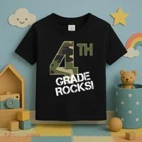 4th Grade Rocks Camo Toddler T-Shirt thumb 3