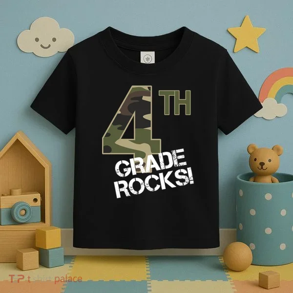4th Grade Rocks Camo Toddler T-Shirt