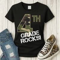 4th Grade Rocks Camo Women's T-Shirt thumb 3
