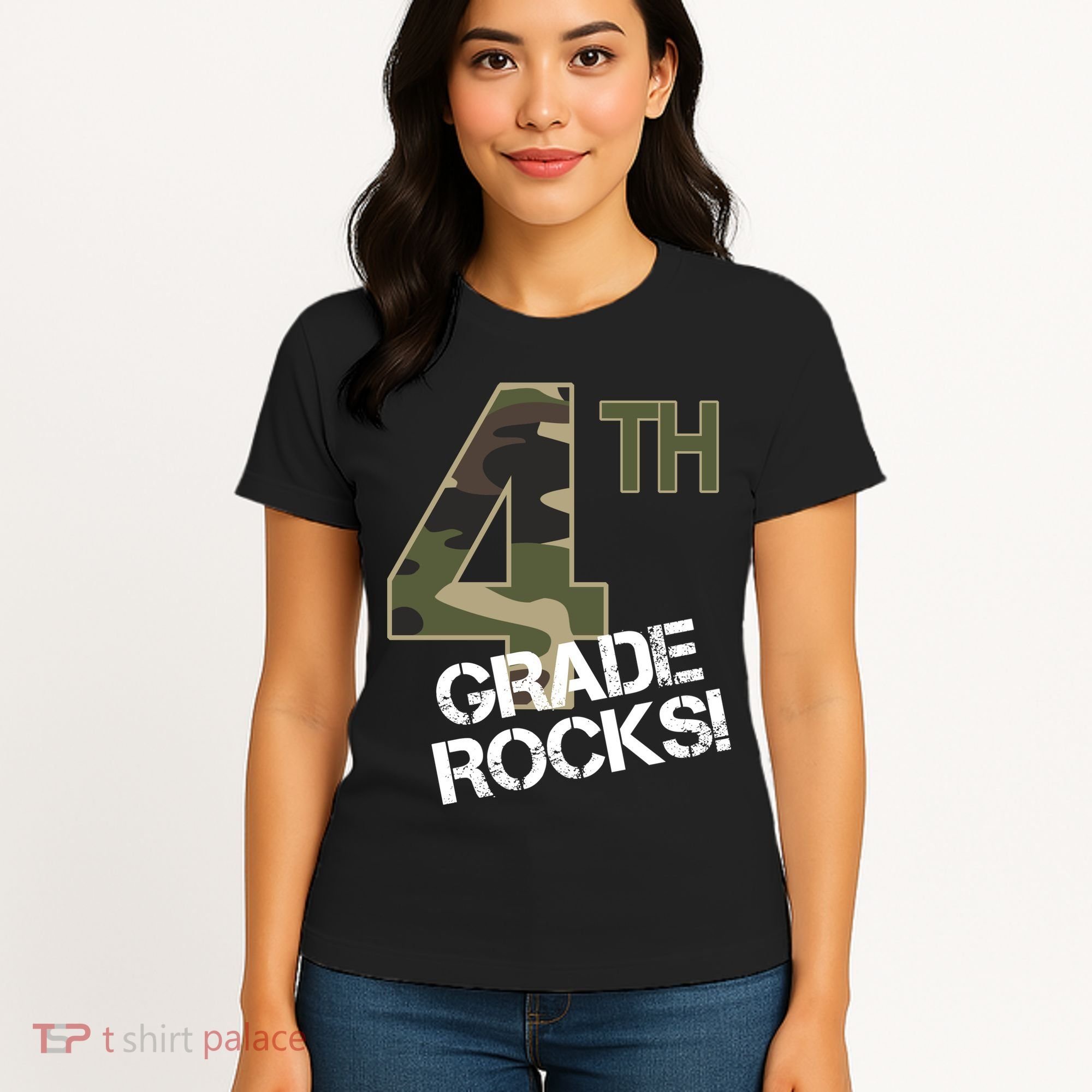 4th Grade Rocks Camo Women's T-Shirt