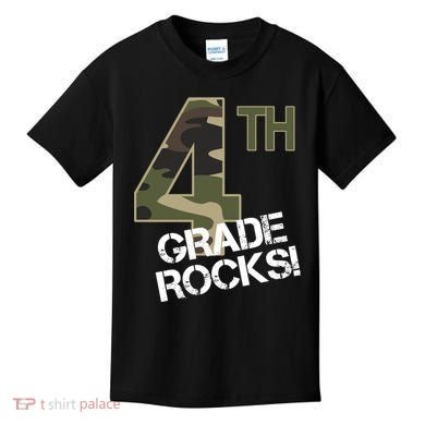 4th Grade Rocks Camo Kids T-Shirt
