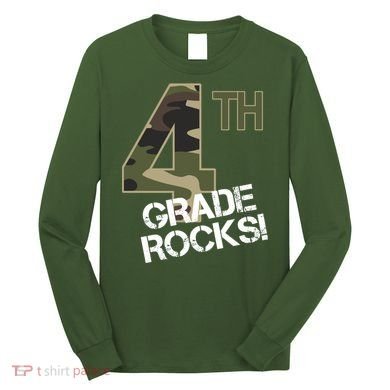 4th Grade Rocks Camo Long Sleeve Shirt