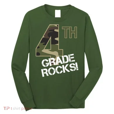 4th Grade Rocks Camo Long Sleeve Shirt