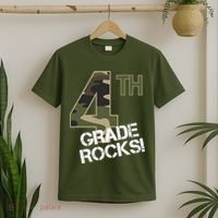 4th Grade Rocks Camo T-Shirt thumb 2