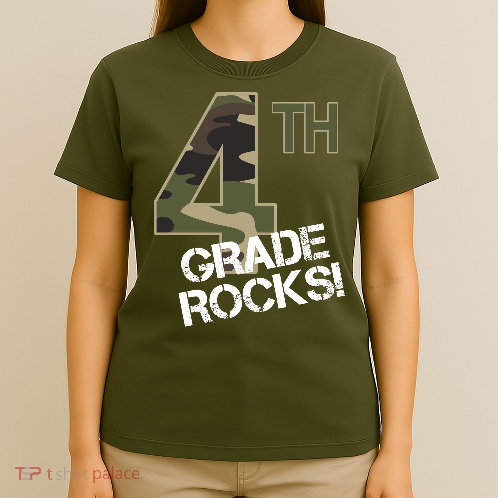 4th Grade Rocks Camo T-Shirt