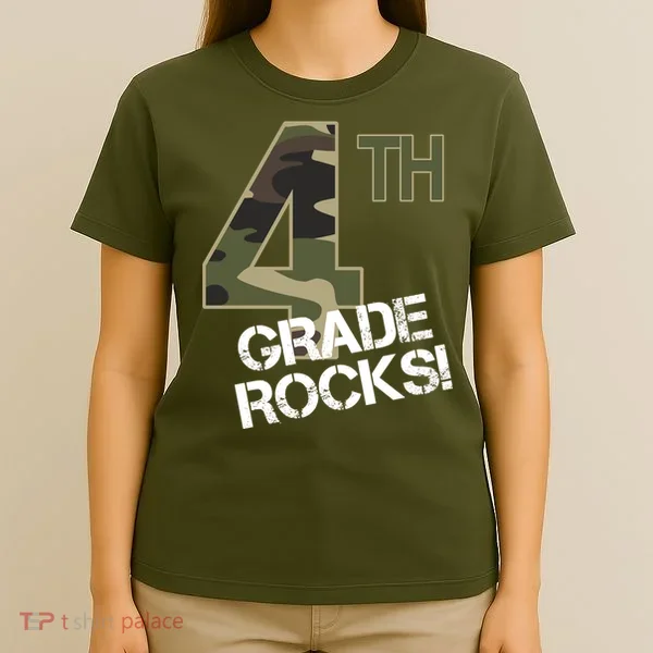 4th Grade Rocks Camo T-Shirt