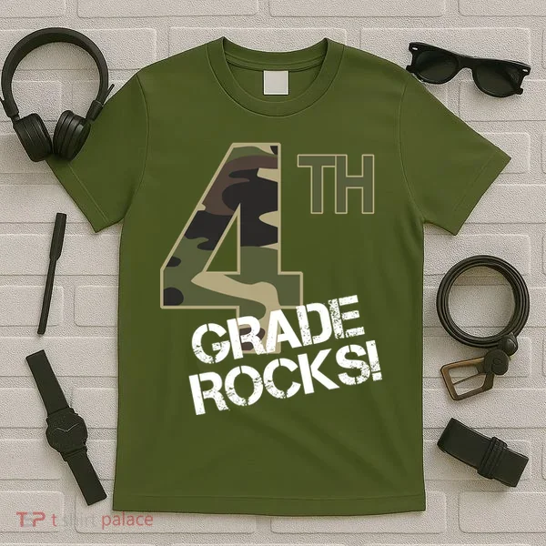 4th Grade Rocks Camo T-Shirt