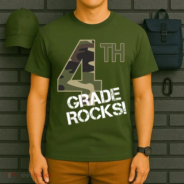 4th Grade Rocks Camo T-Shirt