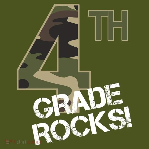 4th Grade Rocks Camo T-Shirt