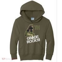 4th Grade Rocks Camo Kids Hoodie thumb 0