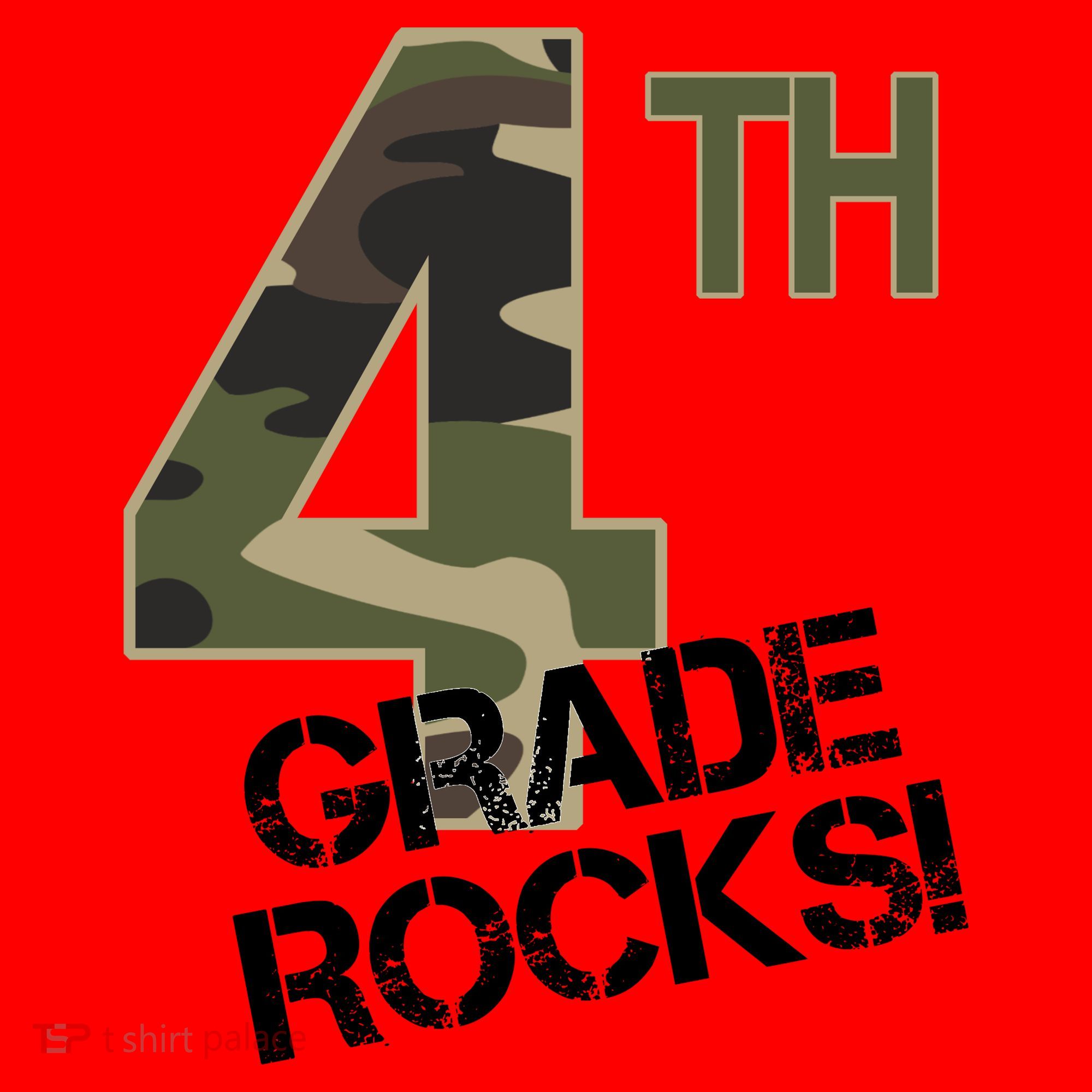 4th Grade Rocks Camo Santa Hat