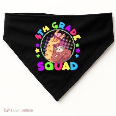 4th Grade Squad Llama Sloth USA-Made Doggie Bandana