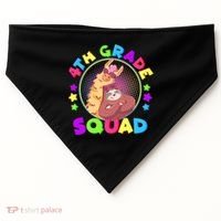 4th Grade Squad Llama Sloth USA-Made Doggie Bandana thumb 0