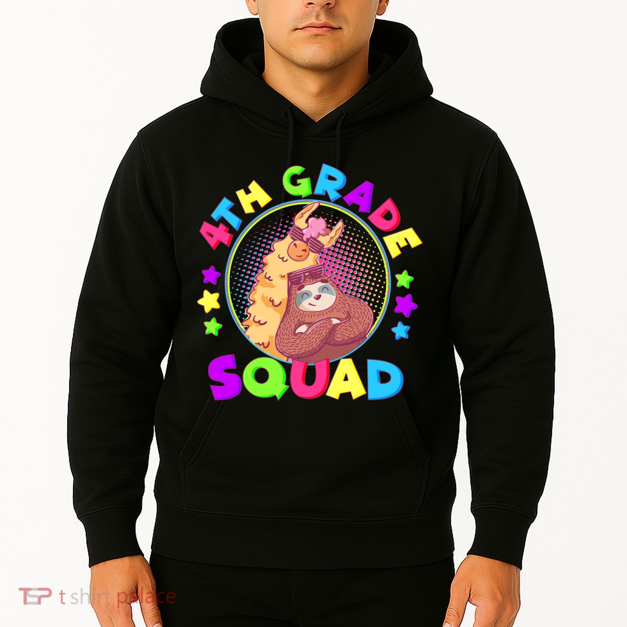 4th Grade Squad Llama Sloth Hoodie