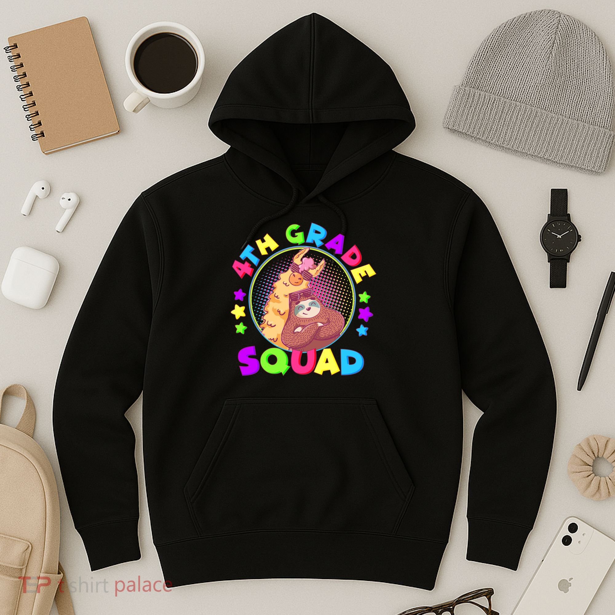 4th Grade Squad Llama Sloth Hoodie