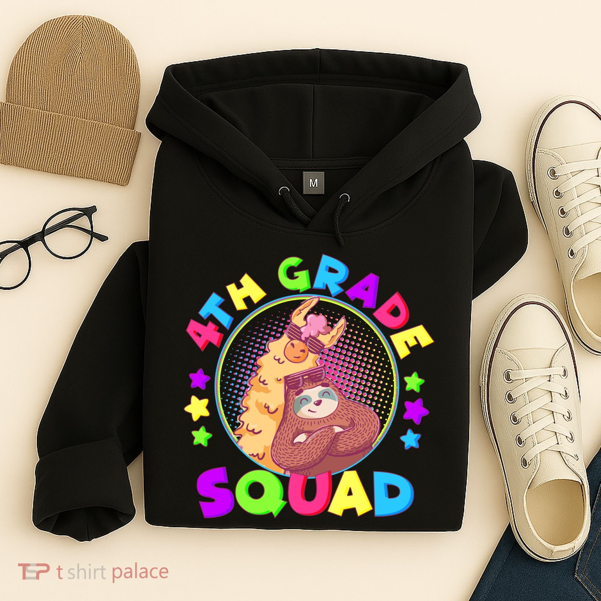 4th Grade Squad Llama Sloth Hoodie