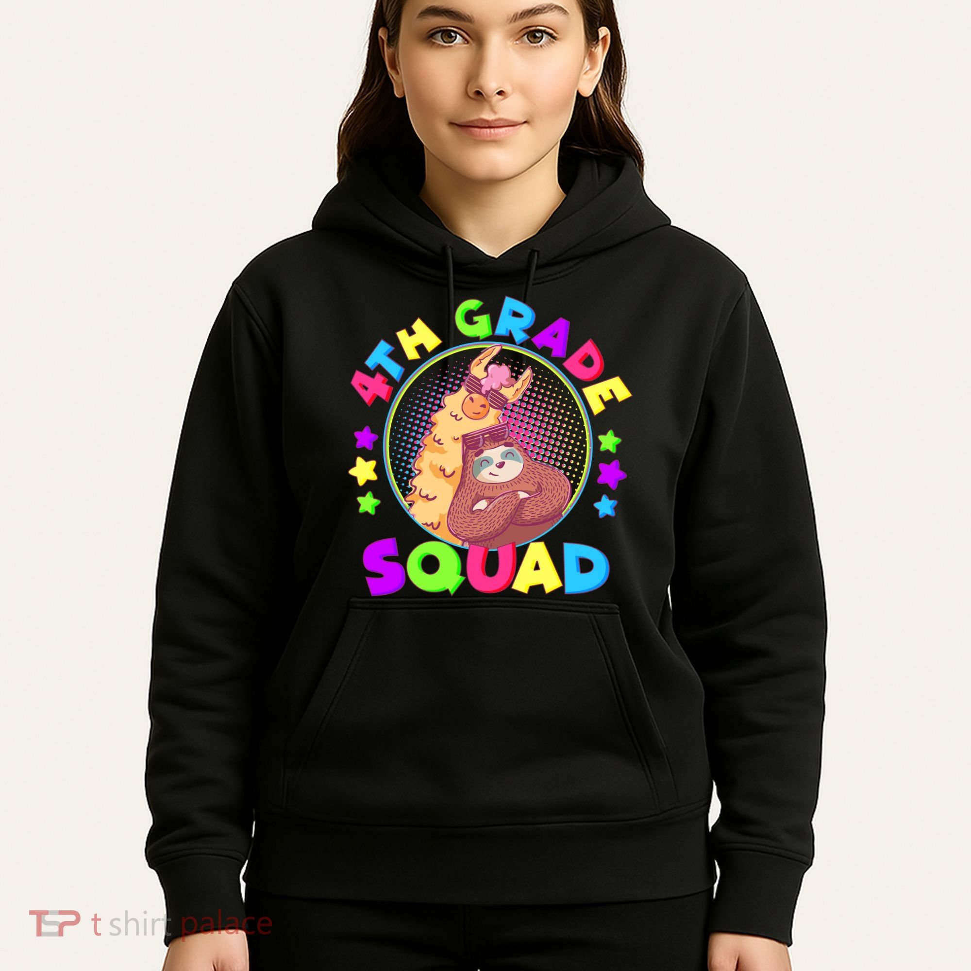 4th Grade Squad Llama Sloth Hoodie