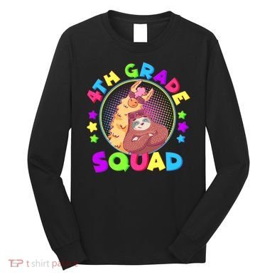 4th Grade Squad Llama Sloth Long Sleeve Shirt