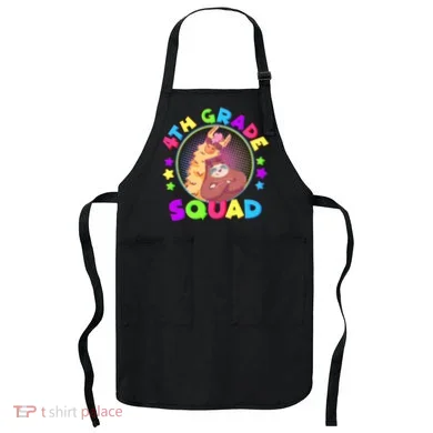 4th Grade Squad Llama Sloth Apron