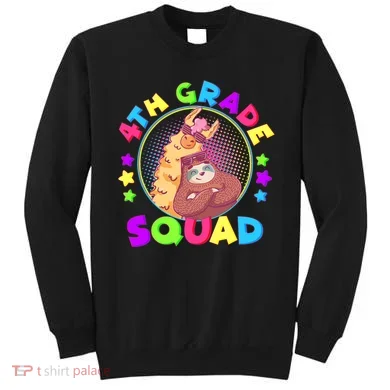 4th Grade Squad Llama Sloth Sweatshirt