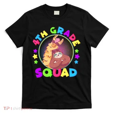 4th Grade Squad Llama Sloth T-Shirt