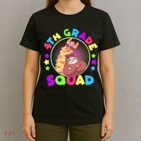 4th Grade Squad Llama Sloth T-Shirt thumb 4