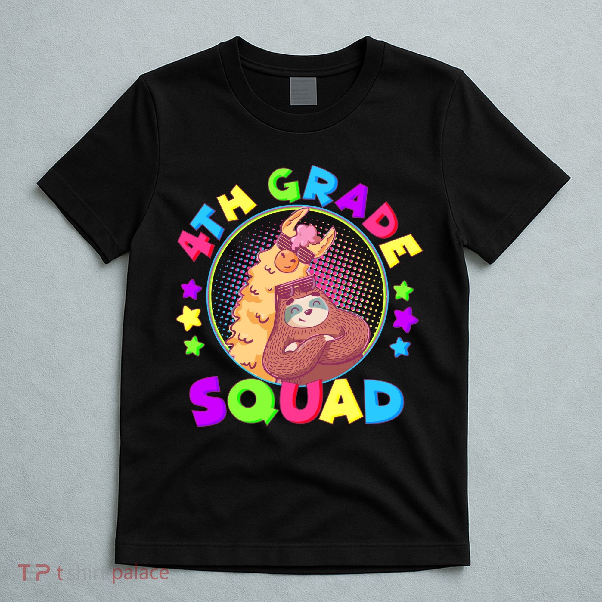 4th Grade Squad Llama Sloth T-Shirt
