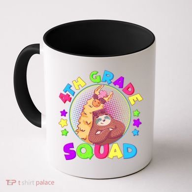4th Grade Squad Llama Sloth Coffee Mug
