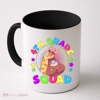 4th Grade Squad Llama Sloth Coffee Mug thumb 0