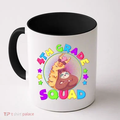 4th Grade Squad Llama Sloth Coffee Mug