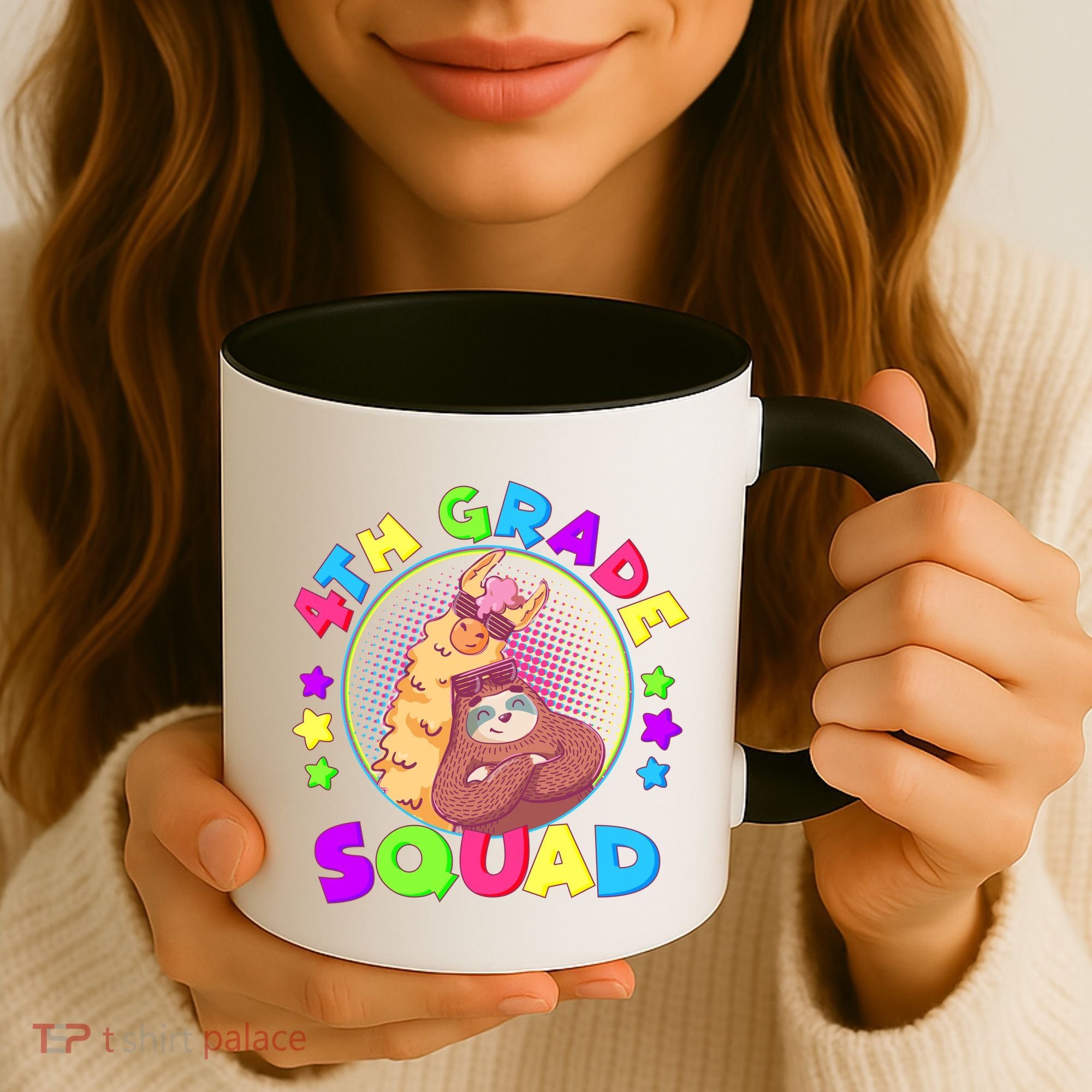 4th Grade Squad Llama Sloth Coffee Mug
