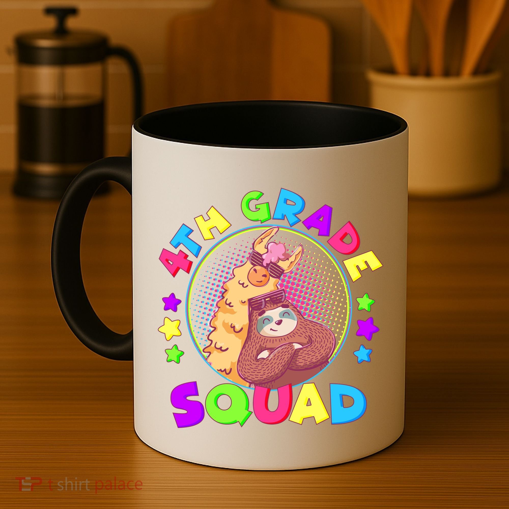 4th Grade Squad Llama Sloth Coffee Mug